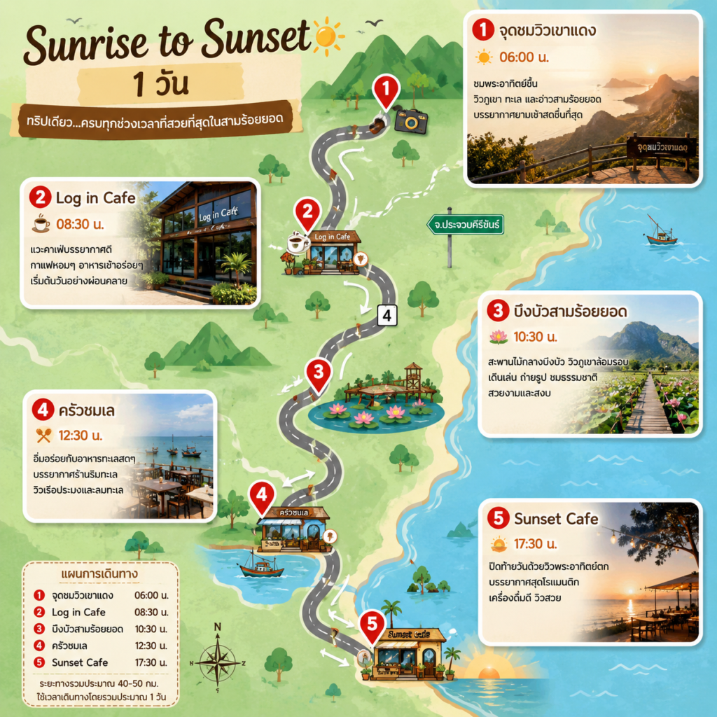The Best Amazing Sunrise to Sunset Trip in สามร้อยยอด ! sunset